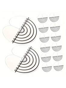 50 pièces Coussinets d'isolation pour extension de cheveux, protecteur de gabarit d'extension de cheveux circulaire avec échelle, soins capillaires adhésifs à trou unique, outil de coussin d'isolation thermique transparent pour extension de perruque