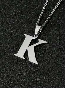 1pc Minimalist Fashion Necklace With 26 Non-Fading Letters, Perfect Gift For Men's Birthdays And Holidays