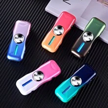 指尖旋轉打火機，USB可充電，療癒玩具、酷炫男性禮物、情人節禮物 - 紅白色 - 查看 4