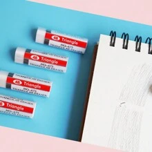 6pcs Triangular 4B Eraser For Students Office Exam Art Drawing Learning Supplies, Low Dust Creative Black & White Dual-Color Eraser - Multicolor - View 4