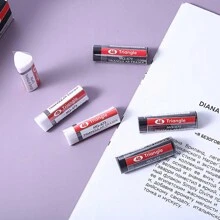 6pcs Triangular 4B Eraser For Students Office Exam Art Drawing Learning Supplies, Low Dust Creative Black & White Dual-Color Eraser - Multicolor - View 7
