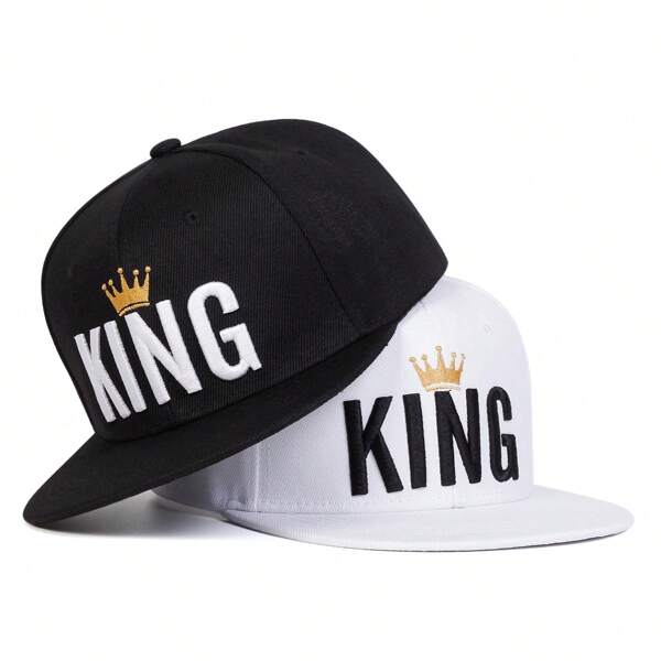 1 pièce Casquette de baseball de sport à la mode pour hommes avec broderie de lettre KING, casquette hip-hop, chapeau décontracté à protection solaire réglable, adapté pour les voyages de printemps et d'automne, plage et fête