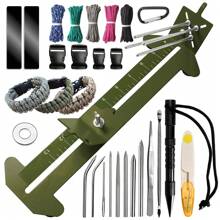 Kit de plantilla para pulseras de paracord, plantilla y herramientas profesionales para paracord, kit de nudos para hacer uno mismo con juego de agujas de paracord y paracords de colores aleatorios.
