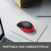 Logitech Ratón inalámbrico M190, diseño ergonómico ambidiestro de tamaño completo, batería de 18 meses con modo de ahorro de energía, control preciso del cursor y desplazamiento, rueda de desplazamiento amplia, agarres para el pulgar - Rojo - Ver 3