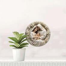1 Biển báo "Chúa giáng sinh" bằng Acrylic tròn, Tầm nhìn 3D phẳng, Vòng hoa, Biển báo tròn, Cửa trước, Phòng khách, Quán cà phê, Trang trí nhà nông trại Quà tặng tốt nhất, Trang trí chủ đề Chúa giáng sinh tại nhà 14,5x14,5cm (5,7x5,7 inch), Trang trí nhà cửa, Trang trí phòng, Trang trí tường - Nhiều màu - Xem 7