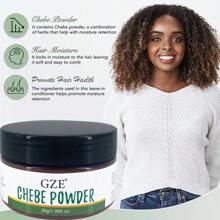 Pó Africano de Chebe GZE para Fortalecimento de Cabelo, Pó de Cabelo Chebe para Cabelos Finos Parecerem Mais Grossos Ajuda a Prevenir a Quebra. Especialmente Formulado para Cabelos Crespos Secos. - Verde - Visão 8