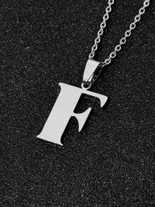1pc Minimalist Fashion Necklace With 26 Non-Fading Letters, Perfect Gift For Men's Birthdays And Holidays
