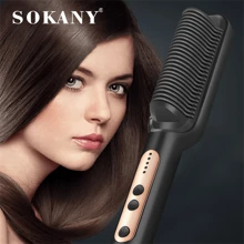 Preheated Hair Straightening Comb - Gentle On Hair, Effortless Straightening, Creates Curved Hairstyles For Women - EU C Type Plug(220-240V) - View 1
