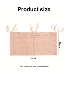 Baby Crib Storage Hanging Bag Stroller Pure Cotton Multifunctional Diaper Diaper Molar Toys Laminated Storage Bag(Pink)