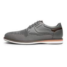 Men's Lace Up Casual Dress Shoes For Men Breathable - Xám - Xem 4