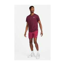 Nike Court Dri-FIT Slam 网球短裤 - 高貴紅/餘輝輝光/白色 - 查看 7
