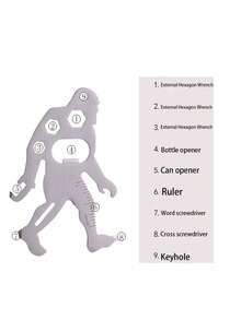 1pc Bigfoot Yeti Multifunctional Backpack Pendant Keychain, Portable And Suitable For Outdoor Camping - Silver - View 9