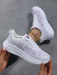 Women's Shoes 2024 New Spring Korean Version Of The Network Surface Breathable Pink Sports Casual Shoes Students All Lightweight Running Shoes, Retro Casual Shoes Female Spring And Autumn Pine Cake Bottom Thick Sole Niche Sports Shoes, Women's Shoes Burst Purple Daddy Shoes Lightweight Breathable Shock Absorption Tide Brand Sports Running Shoes, Ultra-Light Soft Sole Running Shoes Female Shock Absorption Lightweight Non-Slip Sports Shoes Gym Home Treadmill Shoes, Travel Shoes For Women Soft Sole Ultra-Lightweight Middle-Aged Mother Square Dance Shoes Sports Fitness Shoes, Nurse Shoes For Women Comfortable Soft Sole Wedged Net Cloth Shoes Beauty Salon Medical Work Shoes Breathable Flat Little White Shoes Low Heels, Team Performance Dance Shoes Soft Sole Thick Sole Square Dance Shoes Ghost Walk Shoes White Dance Shoes For Women, Four Seasons Dance Shoes For Women Breathable Net Surface Shaking Shoes Soft Sole Professional Square Dance Shoes, - White - View 5