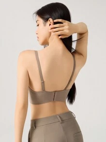 Brown Padded Underwire Bra With Lift And Support - Brown - View 5