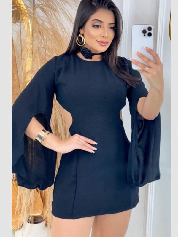 Vestido Macaquinho Feminino Manga Morcego