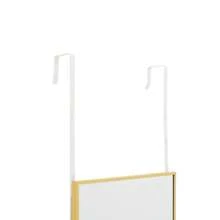 LIVINGANDHOME Living And Home Full-Length Over-Door Mirror - Adjustable 78cm/118cm Metal Frame Mirror With No-Drill Installation (Black/Gold/White) - Gold (28cm W x 78cm H) - View 6