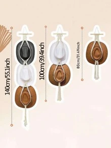 1 pièce/1 set Porte-chapeau en bois macramé, étagère murale tissée pour ranger les chapeaux, organisateur de chapeau fait main, étagère suspendue pour casquettes de cowboy, pour dortoir, étude, derrière la porte, rangement de casquettes de baseball, support à chapeaux bohème pour la maison, chambre à coucher, salle de bain, salon, bureau, décoration de maison, cadeau pour la Saint-Valentin, la Fête des Mères, Pâques, la Fête des Enseignants, le Nouvel An, la remise des diplômes, le printemps, l'été, les festivals, révélation du sexe, anniversaires, mariages, fêtes, le cadeau parfait pour les collègues, les amis et la famille, la rentrée scolaire