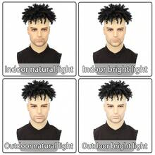 Synthetic Short Dreadlock Topper 3 Inch Afro Dreadlock Topper Hair Extensions Clip On Hair Extensions Messy Hairpieces For Men And Women - Black - View 5
