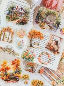 CANDY POETRY 1 Gói 30 miếng dán trang trí sổ tay phong cảnh sân vườn, decal dán thủ công mỹ nghệ cổ điển sáng tạo, quà tặng lễ hội, đồ dùng học tập cá nhân hóa cho sổ lưu niệm, đồ dùng học tập cho năm học mới, nhãn dán ngộ nghĩnh, nhãn dán laptop, nhãn dán điện thoại Kindle. - Xem 6