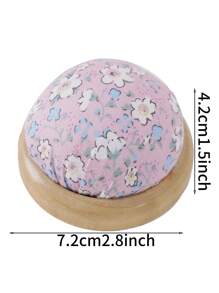1 pieza Bolsa de agujas de almacenamiento de tela para herramientas de costura, hecha a mano con base de madera y cojín de alfileres, estilo japonés para almacenamiento de agujas