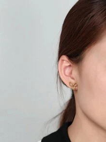 新款时尚 3 件套不锈钢蝴蝶结珠项链 + 手链 + 耳环首饰套装，适合日常佩戴情人节、妈妈、母亲、母亲节、礼物 - 項鍊+手鍊+耳環 - 查看 3