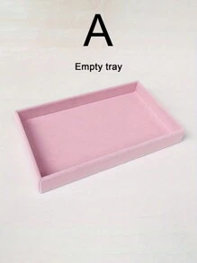 1/4入組粉色珠寶托盤，可堆疊珠寶抽屜整理盒，桌上飾品收納盤，針對耳環、戒指、項鍊和手鐲 - 彩色 - 查看 13