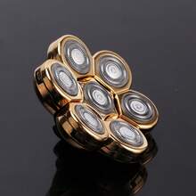 Stainless Steel 7 Blades Reusable Cutting Electric Shaver Head Replacement Parts Hair Removal,Face Hair Removal,Hair Trimmer,Hair Trimmer,Barber Supplies,Haircut, - Gold - View 3