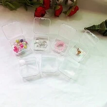 6入組4.5透明方形塑料收納盒小方盒，適用於儲存釣魚裝備、魚鈎、耳塞、鈕扣、空盒珠寶盒、穿戴指甲用具等收納工具 - 白色 - 查看 3