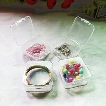 6入組4.5透明方形塑料收納盒小方盒，適用於儲存釣魚裝備、魚鈎、耳塞、鈕扣、空盒珠寶盒、穿戴指甲用具等收納工具 - 白色 - 查看 5