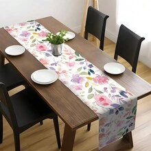 1pc 33x183cm Polyester Fabric Table Runner With Summer Dreamy Ditsy Floral, Suitable For Daily Home Decoration, Tabletop Design, DIY And Dining Table Decor - Multicolor - View 5