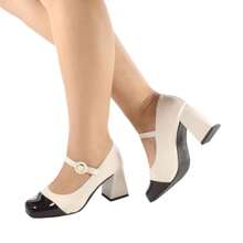Women Heeled Sandals - 黑與白 - 查看 3