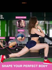 1pc Ankle Resistance Band, Leg/Ankle Resistance Training Band Fitness Equipment For Hip Workout, Glute Exercise Strap (With Kickback) For Men And Women (Resistance Band Color Is Random) - Multicolor - View 4