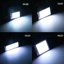 1 Bộ Hệ Thống Chiếu Sáng Ô Tô Chip COB 18 LED, Ánh Sáng Trắng Siêu Sáng 6000K, Thích Hợp Cho Nội Thất Ô Tô 12V, Trần Nhà Và Các Mục Đích Trang Trí Khác - 18LED trắng 6000K - Xem 8