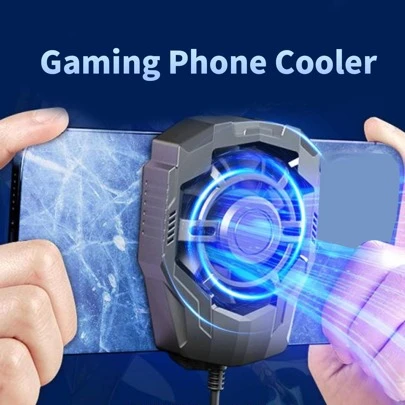 Phone Cooler For Gaming, Universal Phone Cooling Fan , Mobile Phone Radiator Case Compatible With Iphone Android Smartphones From 4.5 To 7in, Cell Phone Cooler For Live Streaming For Mute Game E -Sports Gaming Accessories