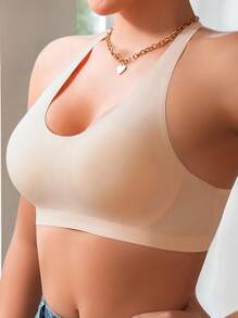 Seamless Topi Racerback Bra Comfortable Removable Cups Color Subject To Availability - lựa chọn ngẫu nhiên - Xem 3