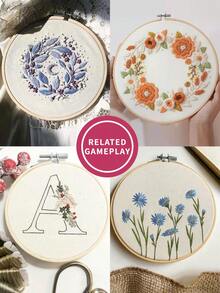 3 cái/bộ Vòng thêu chữ thập bằng tre bằng vải kaki DIY, cũng có thể được sử dụng làm khung tranh hoặc đồ trang trí, rất bền và có thể tái sử dụng, có 12 kích cỡ với gói 16 kim miễn phí, thích hợp để sử dụng tại nhà hoặc thêu - Màu Khaki - Xem 3