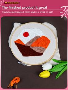 3 cái/bộ Vòng thêu chữ thập bằng tre bằng vải kaki DIY, cũng có thể được sử dụng làm khung tranh hoặc đồ trang trí, rất bền và có thể tái sử dụng, có 12 kích cỡ với gói 16 kim miễn phí, thích hợp để sử dụng tại nhà hoặc thêu - Màu Khaki - Xem 6