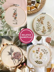 3 cái/bộ Vòng thêu chữ thập bằng tre bằng vải kaki DIY, cũng có thể được sử dụng làm khung tranh hoặc đồ trang trí, rất bền và có thể tái sử dụng, có 12 kích cỡ với gói 16 kim miễn phí, thích hợp để sử dụng tại nhà hoặc thêu - Màu Khaki - Xem 4