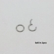 HENGKE 2PCS Titanium Small Nose Rings Body Clips Hoop 16G 14G Tragus Septum Cartilage Piercing Jewelry For Women Men Girl Gift F136 G23 - Multicolor - View 20
