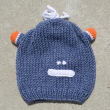 Kid's Beanie Hat Hand-Knitted Frog Wool Beanie Cap