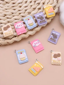 1套60入組（隨機顏色）彩色棒棒糖和珍珠奶茶杯形吊墜配件，用於DIY手鍊項鍊手機鍊製作，包括10入組圓団，18入組珍珠奶茶杯，6入組冰淇淋，26入組糖果形吊墜，適用於兒童和成人，生日禮物 - 彩色 - 查看 8