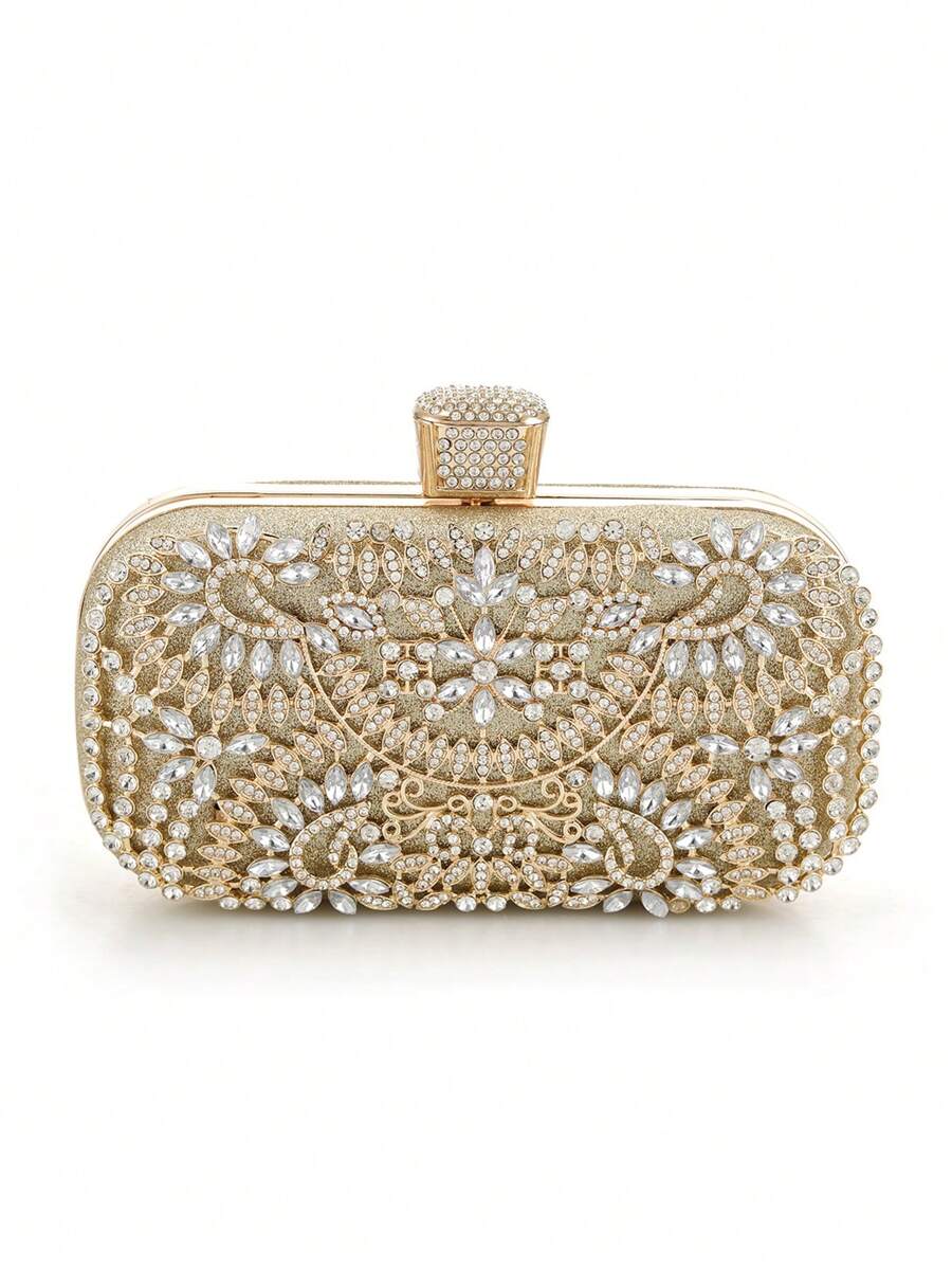 Brillo Centelleante, Glamoroso Brillante, Elegante, Exquisito Bolso De Mano De Noche Para Mujeres, Bolso Embrague Dorado Para Bodas, Bolso De Fiesta Pequeño Con Mango De Metal, Bolso Perfecto Para La Novia Para Bodas, Proms Y Cenas De Fiesta, Bolso De Noche Para Chicas Y Mujeres En Fiestas, Perfecto Para Fiestas, Bodas, Graduaciones, Cenas / Banquetes, El Mejor Regalo Para Mujeres - Dorado - Ver 1