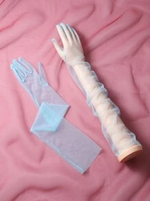 Bridal Accessories - 1 Pair Of Long, Transparent, Thin Elbow-Length Gloves With Fingers For Women's Wedding, Dance Parties, And Events Christmas Fall Clothes For Women Valentine's Day Accessories - Gloves - View 11