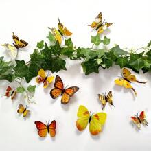 1 套 12 件 3D 彩色蝴蝶装饰贴纸，适合节日派对、卧室、客厅的墙壁装饰艺术 - 彩色 - 查看 6