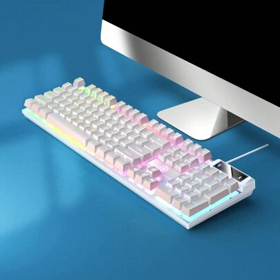 Teclado semimecânico para jogos , Luminoso De Correspondência De Cores , De Computador Com Fio , Acessórios Para De Mesa , Luz De Fundo