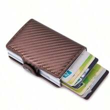 双层大容量男士身份证银行防封锁保护魔术小钱钱包卡夹钱包名片夹信用卡夹男士迷你钱包卡片钱包射频识别钱包 - 彩色 - 查看 14