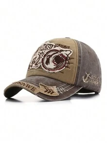 1入組男女皆宜多色遮陽帽，太陽沖刷鯊魚印花嘻哈棒球帽，男士新款棒球帽 - 多色 - 查看 14