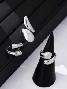 (3 Cái/Bộ) Nhẫn Nữ Không Phai, Bộ Nhẫn Giữ Màu Thời Trang Và Cá Tính - Bạc - Xem 5