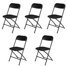 10 Pack Plastic Folding Chair, 300lb Capacity, Portable Commercial Chair With Steel Frame For Home Office Wedding Party Indoor Outdoor Events, Stackable, Black