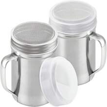 1入不銹鋼撒粉器，帶手柄不銹鋼粉糖撒器，適用於生粉可可粉咖啡粉麵粉，糖霜網篩